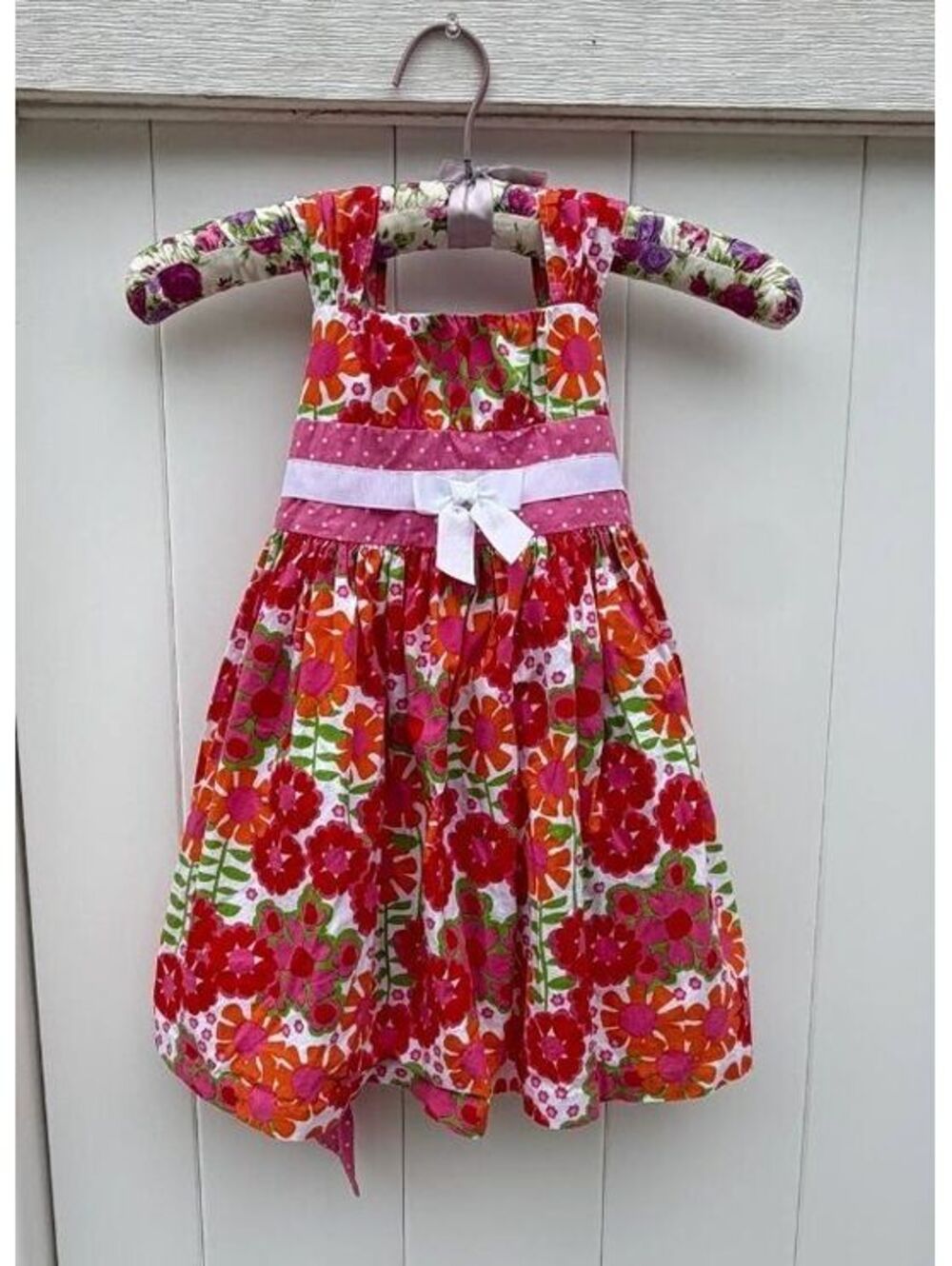 Bonnie Jean Girls Size 3T Pink Floral Bow Sleeveless Fit & Flare Dress